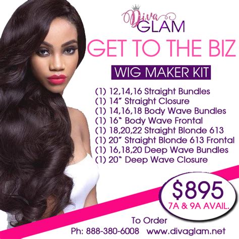 Diva Glam Wig Maker Business Kit In 2021 Wigs Waves Bundle Business