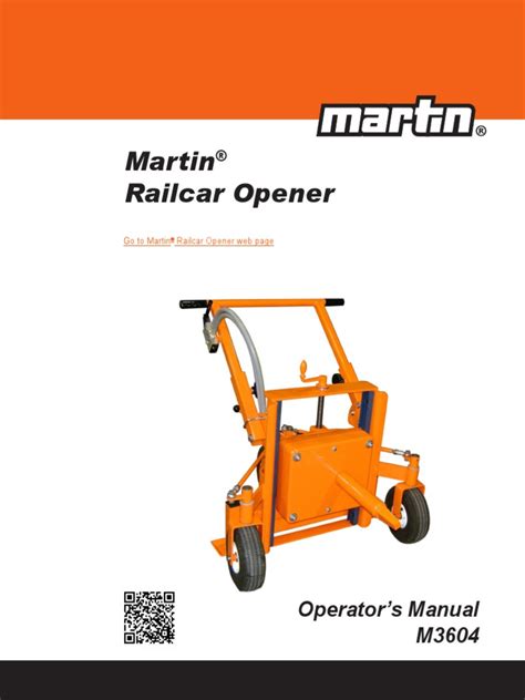 Martin Railcar Opener: Operator's Manual M3604 | PDF | Mechanical ...