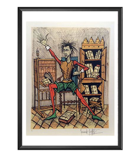 Lithographie Don Quichotte dans sa bibliothèque Bernard Buffet