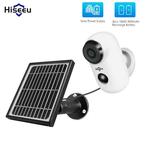 Hiseeu Wireless Rechargeable Battery Ip Camera With Solar Panel Outdoor