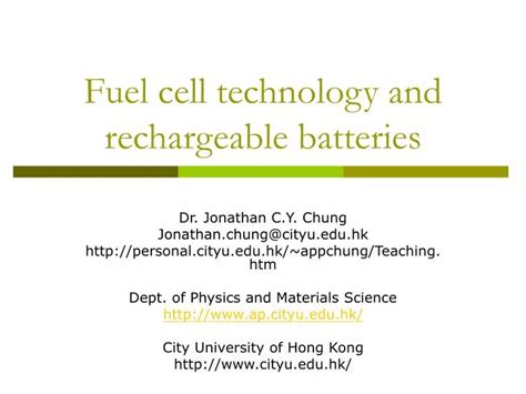 Ppt Fuel Cell Technology And Rechargeable Batteries Powerpoint