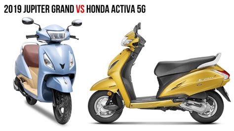 2019 TVS Jupiter Grande 110 VS Honda Activa 5G Specs Comparison