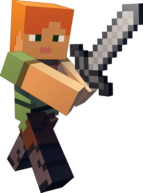 Download Minecraft Character Art Minecraft Alex And Steve Png Image With No Background