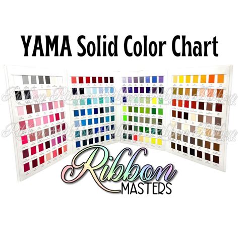 YAMA Color Chart For Solid Grosgrain Ribbon Ribbon Masters