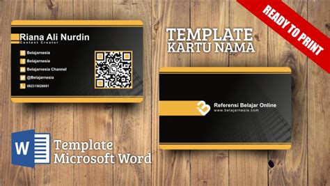 Free Template Kumpulan Contoh Kartu Nama Word Beserta Filenya Artofit