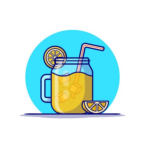 Orange Juice Cartoon Vector Icon Illustration Drink Object Icon Concept Isolated Premium Vector