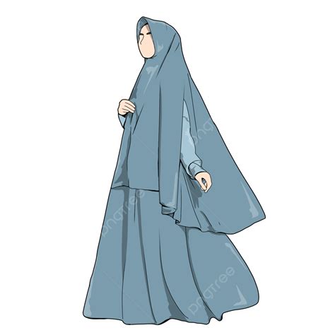 A Muslim Woman With Hijab Cartoon Illustration Woman Clipart Cartoon