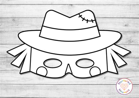 Diy Printable Scarecrow Masks Coloring Mask Templates Pdf Nurtured