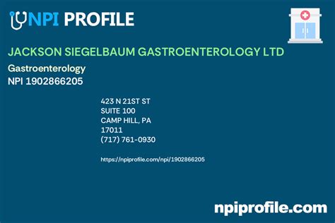 Jackson Siegelbaum Gastroenterology Ltd Npi Internal