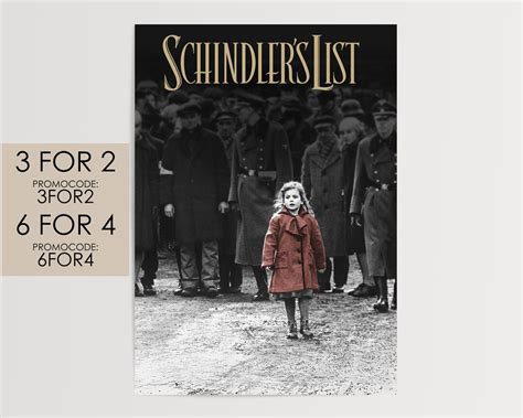 Schindler S List Poster Movie Poster Art Film Print Etsy Denmark