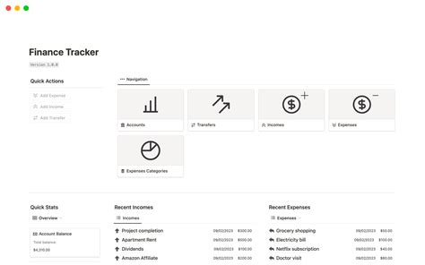 Finance Tracker Template Notion Marketplace