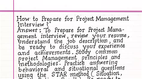 Interview Tips How To Prepare For Project Management Interview