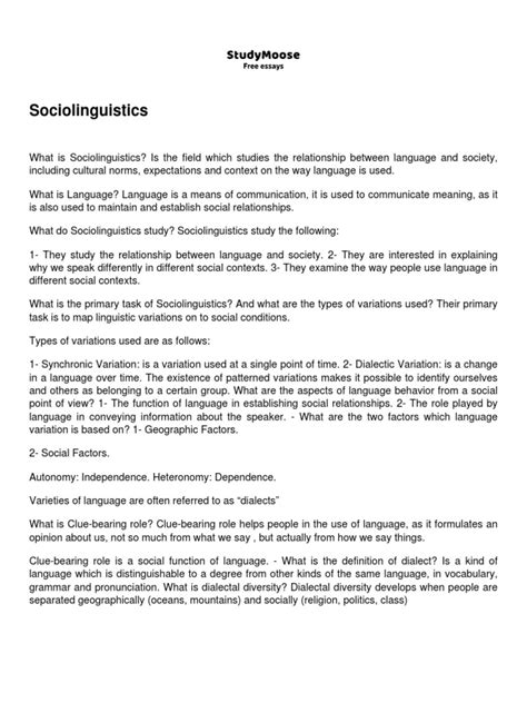 Sociolinguistics | PDF | Dialect | Sociolinguistics 
