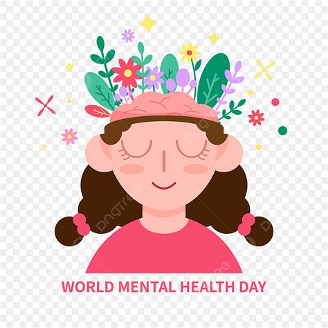 World Mental Health Day Png Transparent Cartoon Girl Hand Drawn