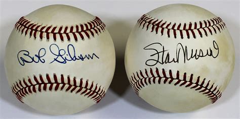 Lot Detail Bob Gibson Stan Musial Signed Baseballs JSA