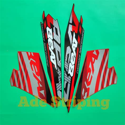 STIKER STRIPING LIS BODY MOTOR HONDA BEAT FI 2021 CBS HITAM MERAH