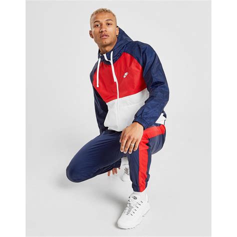 Nike Synthetic Hoxton Woven Tracksuit In Navy Red White Blue For Men