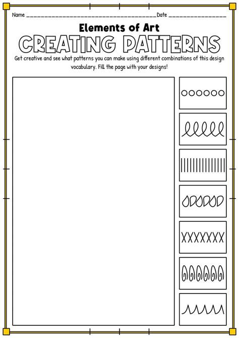 Line Designs Art Worksheets Elements Of Art Elements And Principles