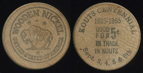 Kouts Centennial 5¢ Token Kouts Indiana Wooden Nickel Flickr