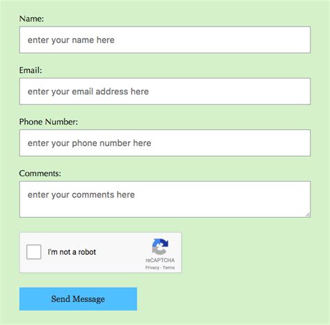 PHP Contact Form With Google ReCAPTCHA Phppot