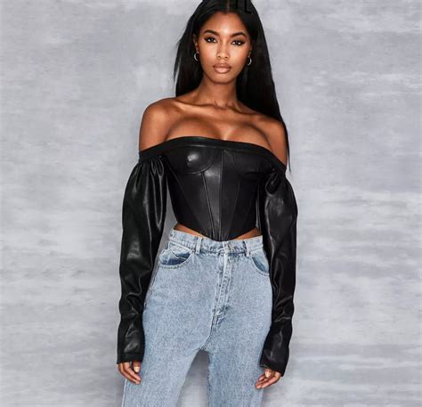 Pu Leather Crop Top Shaks Boutique