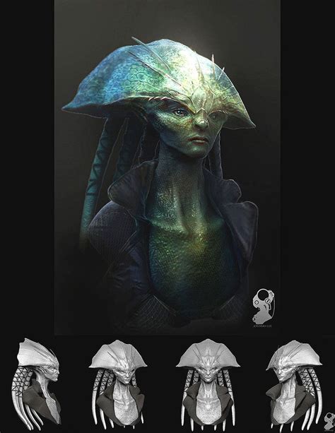 Star Wars Aayla Zbrush concept art | Concept art, Alien concept art ...