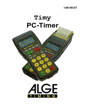 ALGE Timing TIMY Series PC Timer Guida Utente Manualzz