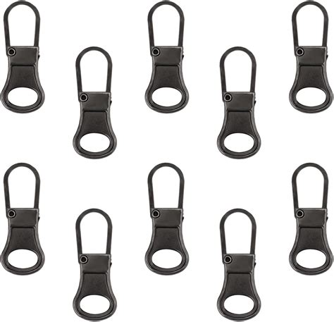 10pcs Metal Zipper Pull Replacement Zipper Tabs Pull For Jacket Zipper Slider