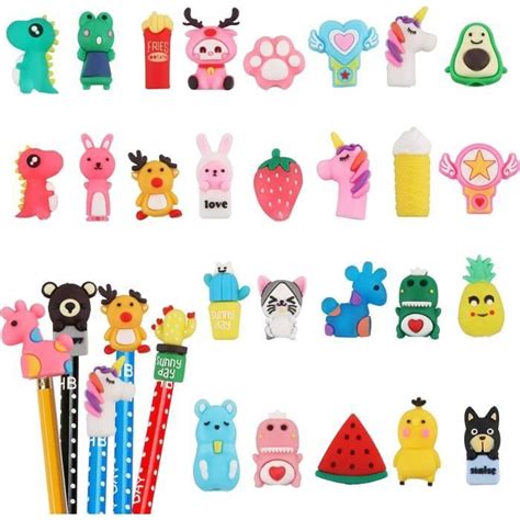 Pi Ces Capuchon De Crayon Gomme Kawaii Mignon Gommes Enfants