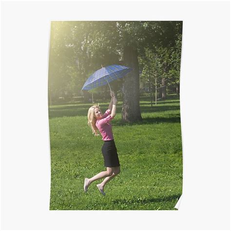 "Flying with umbrella" Poster for Sale by ZvezdanArt | Redbubble