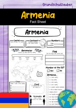 Armenia Fact Sheet Countries English By Grundschulzauber Tpt