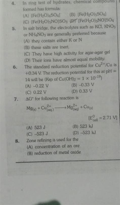 ΔG for following reaction is begin array l mathrm Mg mathrm s