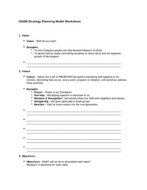 Pdf Ogsm Strategy Planning Model Worksheet Ogsm Strategy Planning