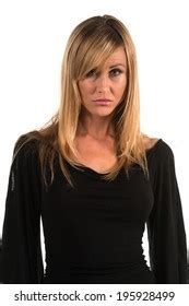 Pretty Petite Blonde Woman Black Long Stock Photo Shutterstock