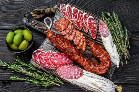 Premium Photo Spanish Tapas Sliced Sausages Salami Fuet And Chorizo