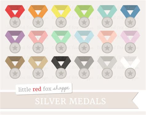 Silver Medal Clipart Award Clip Art Badge Medal Sports | Etsy