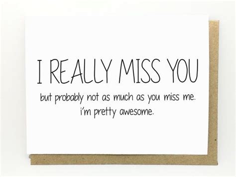 Funny I Miss You Card Missing You Card I Really Miss You Etsy