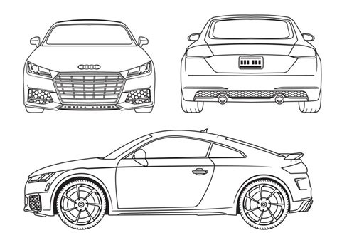 Premium Vector | Beautiful And Ultra Realistic and sketch Car With All Side View Vector