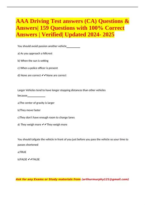 Smith System Safe Driving Test Answers 5