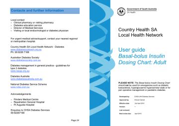 User guide Basal-bolus Insulin Dosing Chart: Adult | Manualzz