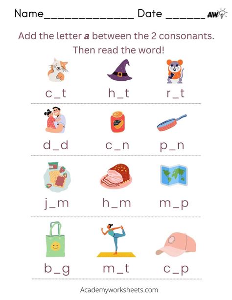 Short a Phonics Worksheets CVC - Academy Worksheets