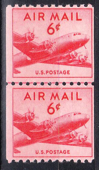 MOstamps US C41 Mint OG NH Coil Line Pair Lot 2387 United