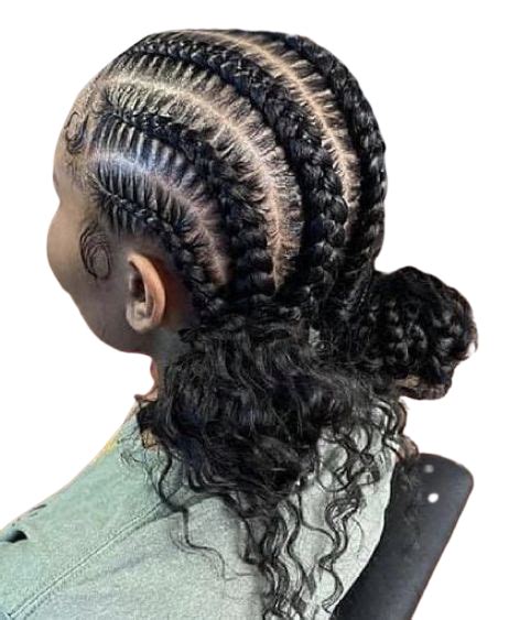 Stitch Braids With Two Curly Buns Shoplook