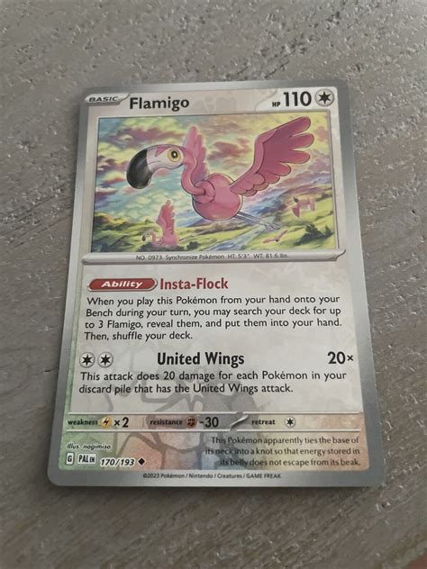 Flamigo Reverse Holo 170 193 Scarlet Violet Paldea Evolved Pokemon NM M