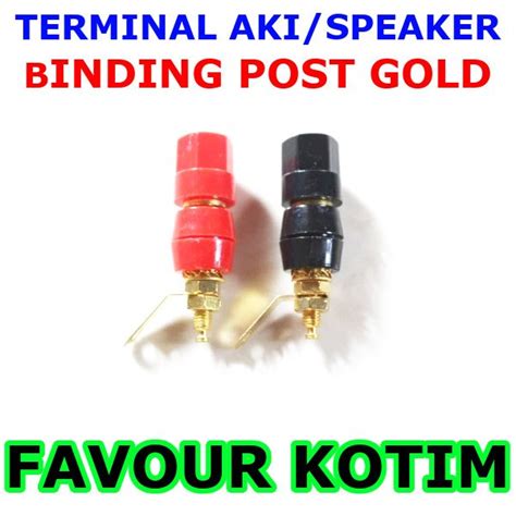 Jual Binding Post Gold Merah Hitam Terminal Aki Speaker Satu Set