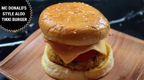 Mc Aloo Tikki Burger Recipe Mc Donald S Style Aloo Tikki Burger