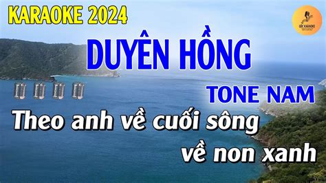 Duyên Hồng Karaoke Tone Nam Beat Chuẩn Góc Karaoke YouTube