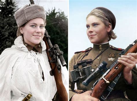 Colorized Photos Of Russias Female Snipers