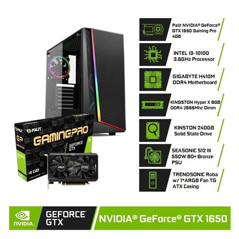 NVIDIA® GeForce® PC: PALIT GeForce® GTX 1650 Gaming Pro with Intel i3 ...