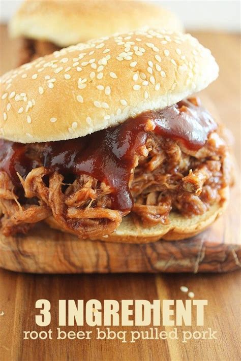 3 Ingredient Root Beer Bbq Pulled Pork Recipe Pork Crockpot Recipes Crock Pot Pulled Pork